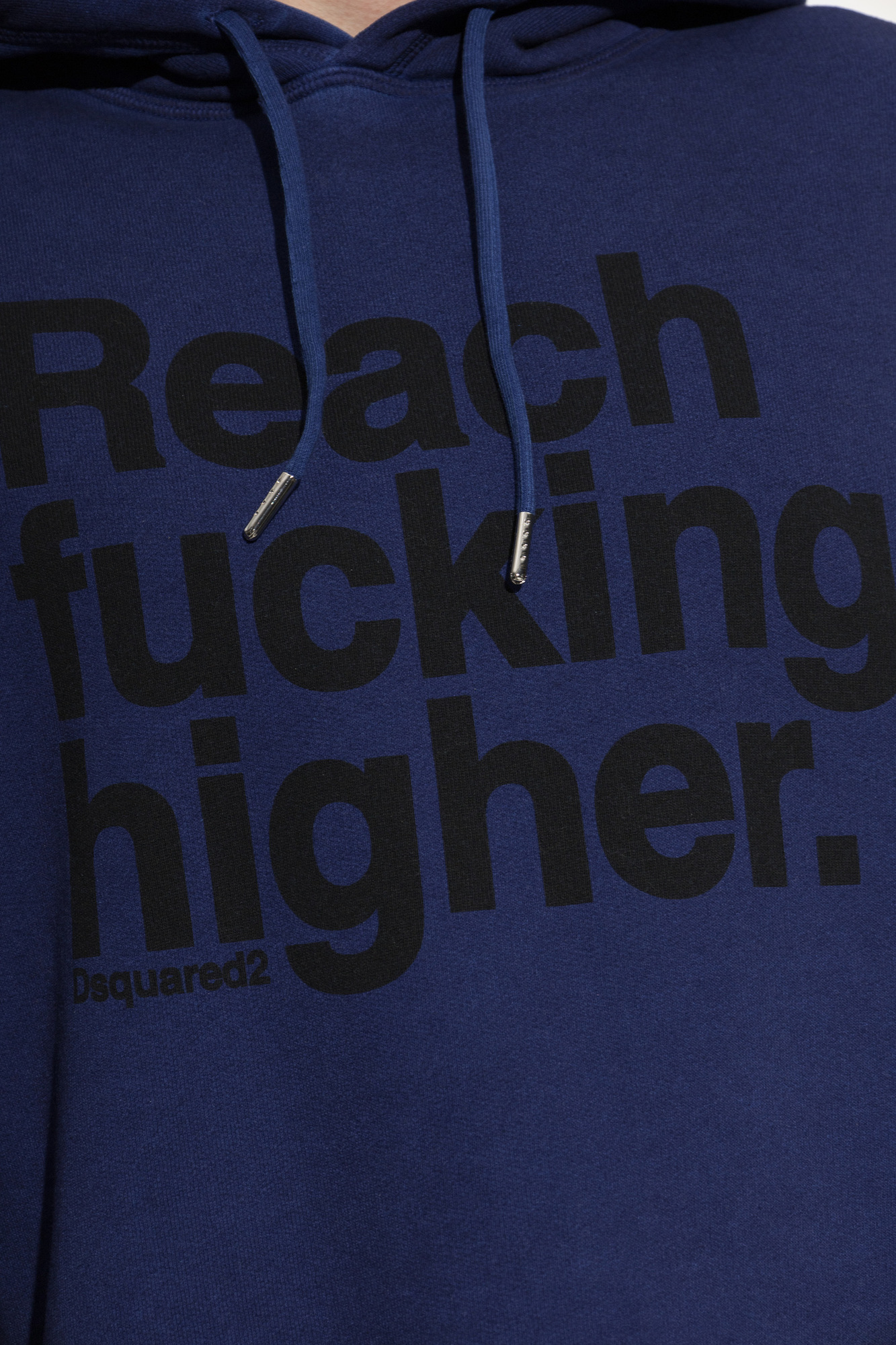 Dsquared2 Navy Cotton Hoodie with Bold Front Print | Men's | Vitkac